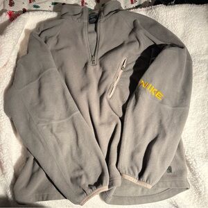 Nike Men's Zip-Up Sweater in green/grey and yellow logo